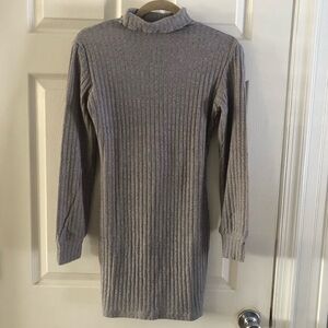 Grey Mock Sweater Dress- Small